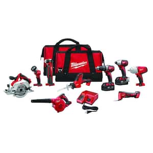 M18 18-Volt Lithium-Ion Cordless Combo Tool Kit (9-Tool) with (2) 3.0Ah Batteries, (1) Charger, (2) Tool Bags