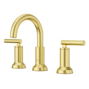 Capistrano 8 in. Widespread Double Handle Bathroom Faucet in Brushed Gold