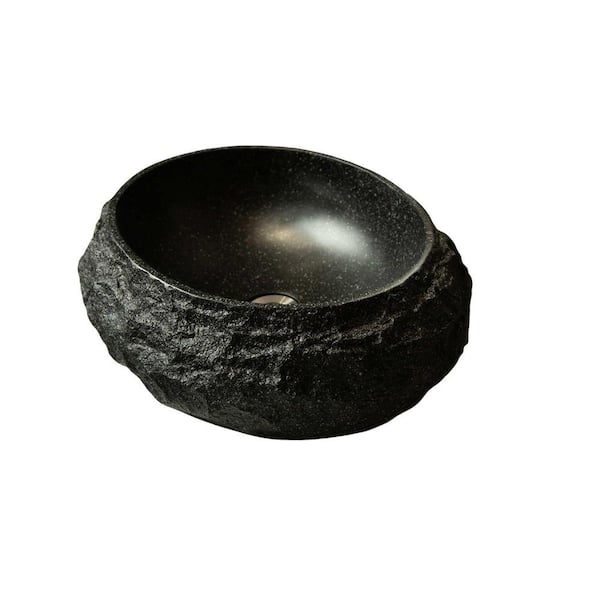 ANGELES HOME 18 in. Vessel Bathroom Sink in Dark Gray, Irregular