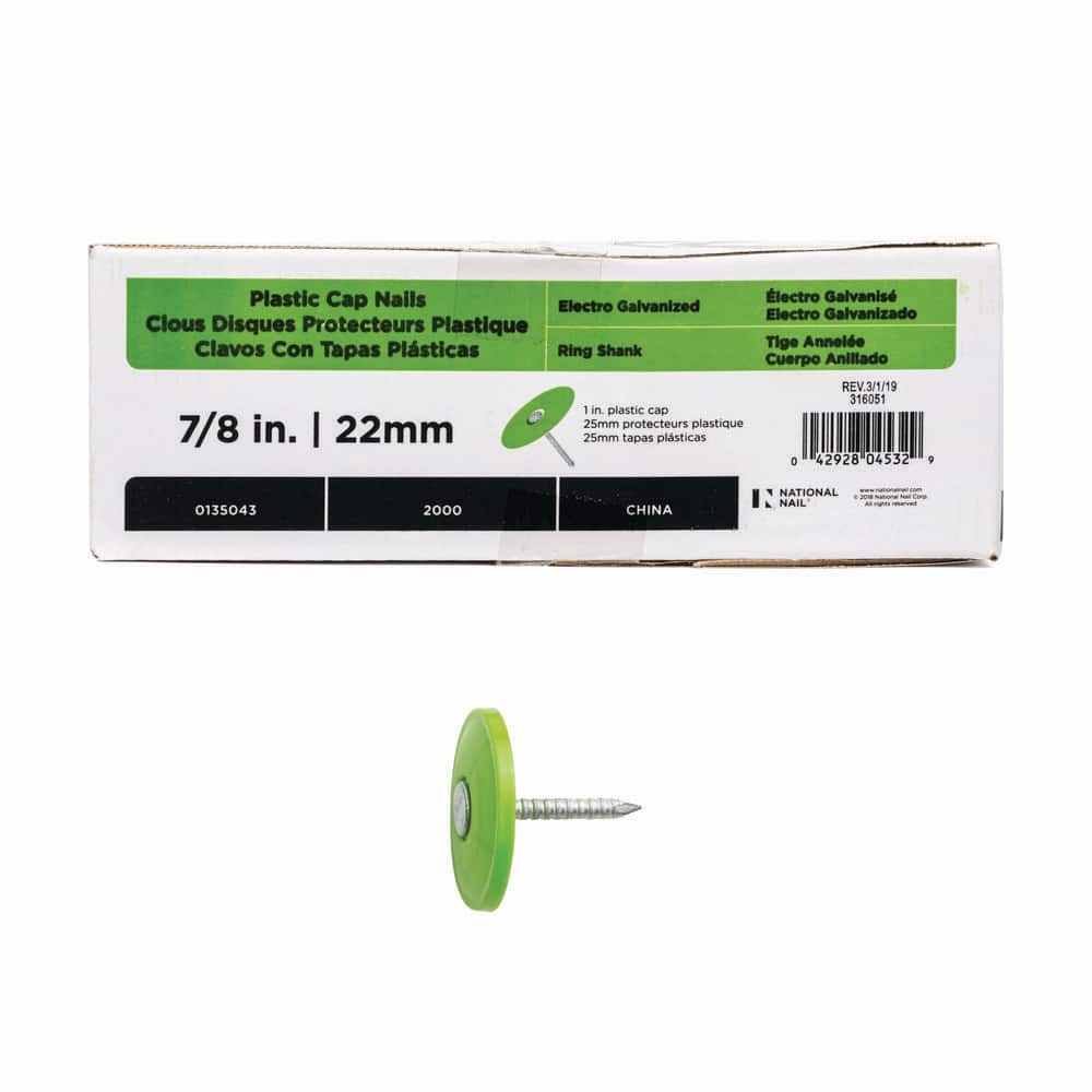 7/8 in. x 12-gauge Electrogalvanized Ring Shank Plastic Cap Roofing Nail (2000-Pack) price history on PriceWatchPro