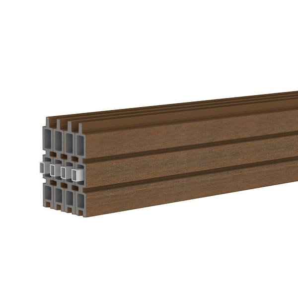 UltraEasy Fencing 0.83 in. x 6.3 in. x 5.7 ft. Peruvian Teak Composite Fence Panel with Metal Tube (4-Pack)
