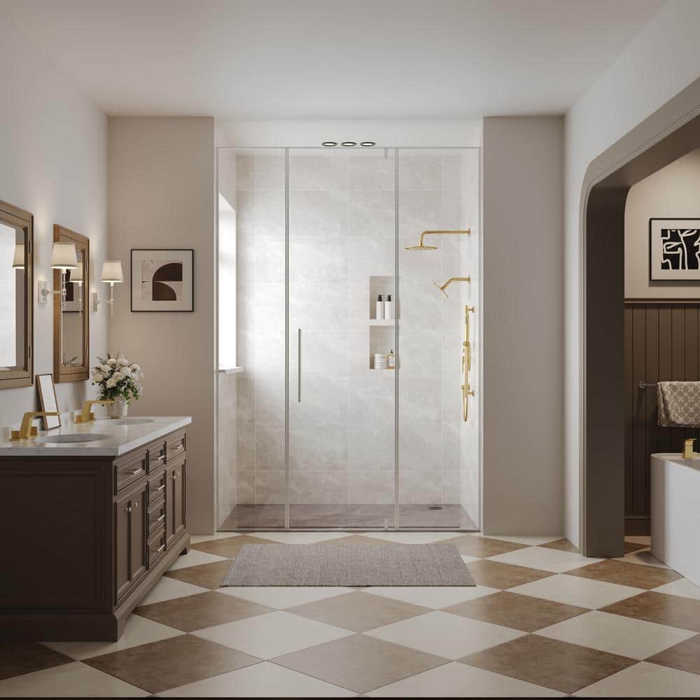 Brushed Gold Double Handle Widespread Bathroom Faucet