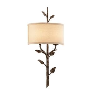 Troy Lighting Adirondack 1-Light Graphite and Silver Leaf Sconce B2841
