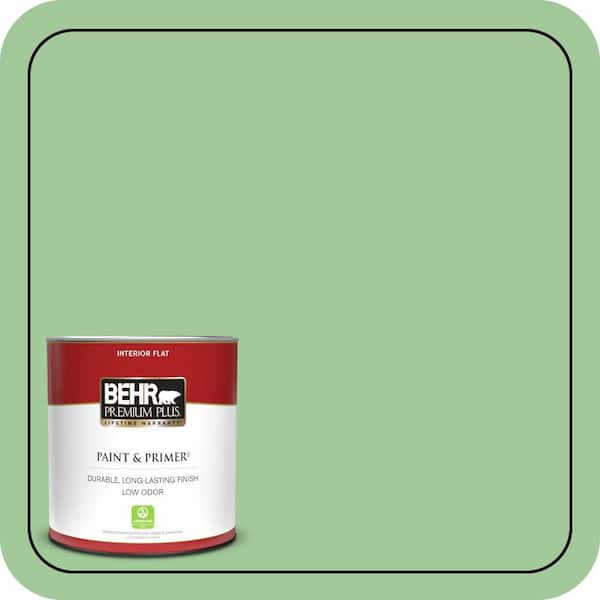 BEHR PREMIUM PLUS 1 qt. #M390-4 Gingko Flat Low Odor Interior Paint & Primer
