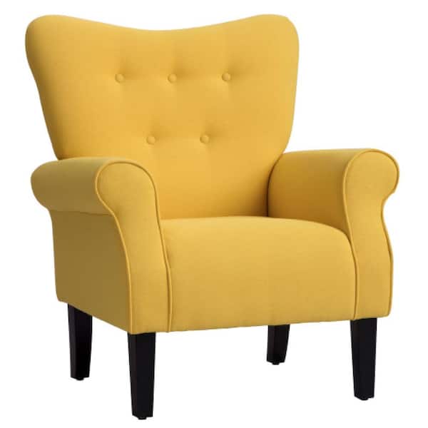 Utopia 4niture Nadine Yellow Modern, Living Room Chairs With Rolled Arms