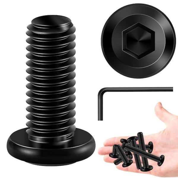 M8 x 20 mm Black Oxide Stainless Steel Hex Button Head Socket Screw (20-Pack)