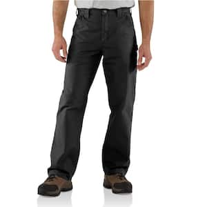 Men's 32 in. x 34 in. Black Cotton Canvas Work Dungaree Pant