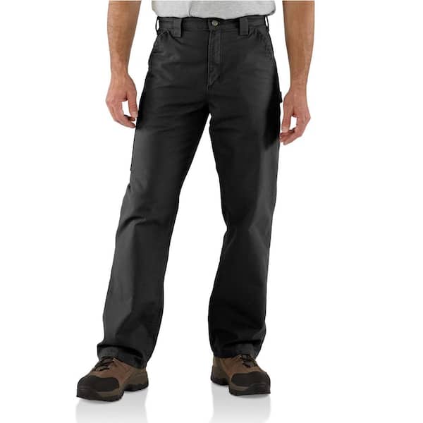 Carhartt Men's 30 in. x 34 in. Black Cotton Canvas Work Dungaree Pant