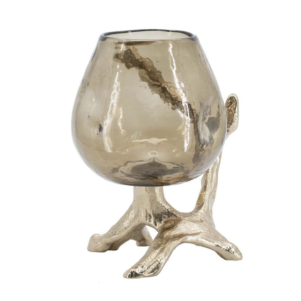 8.5 in. x7.1 in. x10.4 in. Gold Pinched Candle Holder with Aluminum Legs,Outdoor Indoor Wedding Party Holiday Decor price history on PriceWatchPro