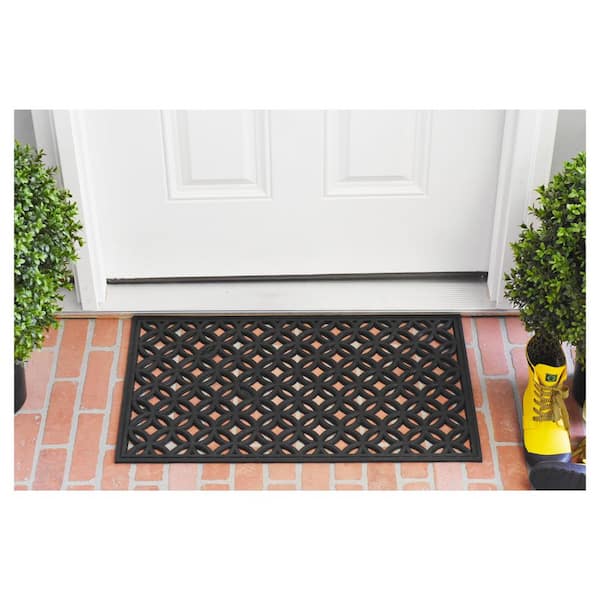 24 in. x 36 in. Circles Rubber Door Mat