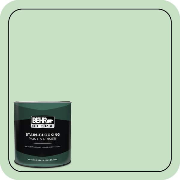 BEHR ULTRA 1 qt. #450C-3 Green Myth Semi-Gloss Enamel Exterior Paint & Primer