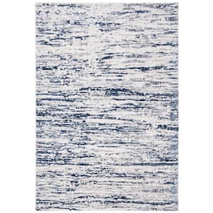 Amelia Gray/Navy 5 ft. x 8 ft. Abstract Striped Area Rug