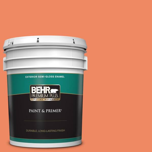 BEHR PREMIUM PLUS 5 gal. #P190-5 Orioles Semi-Gloss Enamel Exterior Paint & Primer