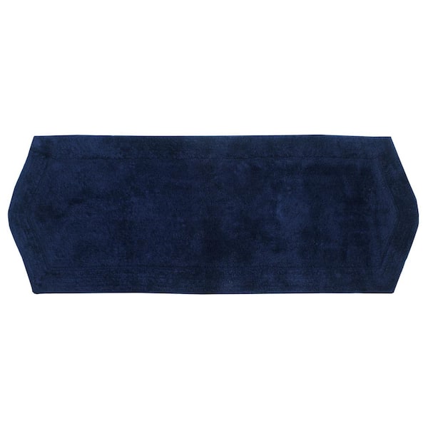 Waterford Collection 100% Cotton Tufted Non-Slip Bath Rug, 22 in. x60 in. Runner, Navy