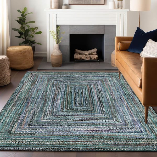 Chantille Machine Washable Indoor/Outdoor Abstract ACN1725 Teal 5 ft. x 7 ft. 6 in. Area Rug