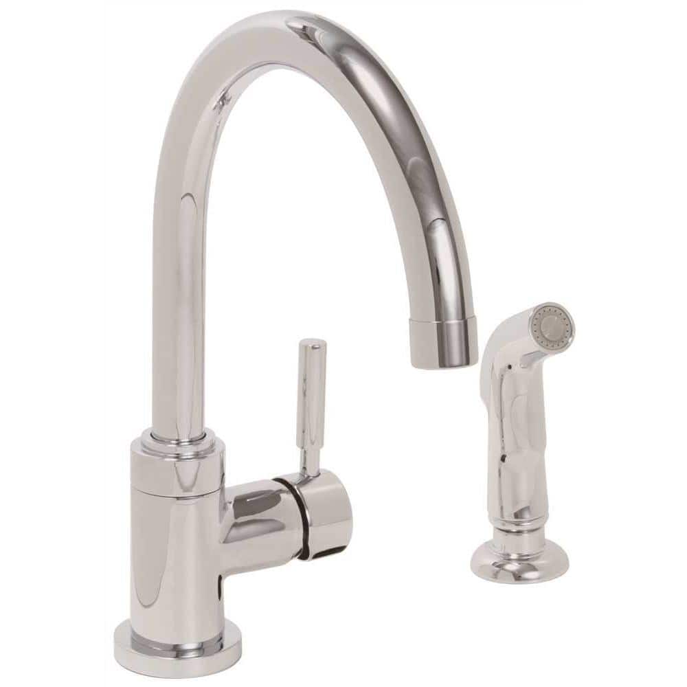 Premier Essen Single-Handle Kitchen Faucet with Side Spray in Chrome, Grey -  120097