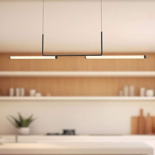 KUZCO Vesper 73 in. 1 Light 43-Watt Black Integrated LED Pendant KUZCO Vesper 73 in. 1 Light 43-Watt Black Integrated LED Pendant