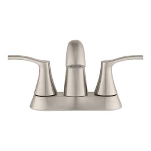 Arnette 4 in. Centerset Double-Handle High-Arc Bathroom Faucet in Brushed Nickel