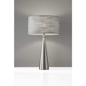 21.5 in. Silver Standard Light Bulb Bedside Table Lamp