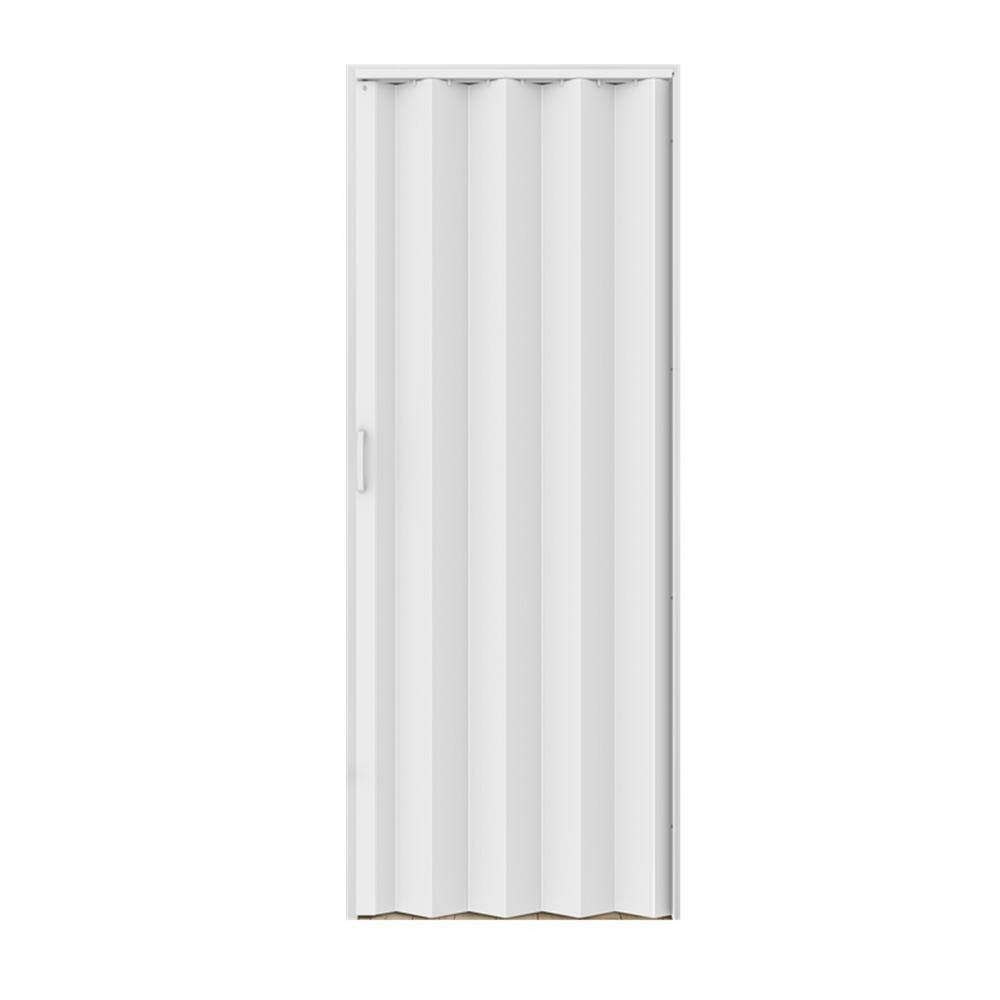 Everbilt Jupiter 36 in. x 80 in. White PVC Accordion Door with Hardware