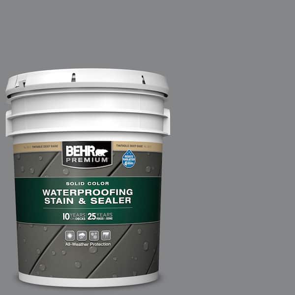 BEHR PREMIUM 5 gal. #PFC-64 Storm Solid Color Waterproofing Exterior Wood Stain and Sealer