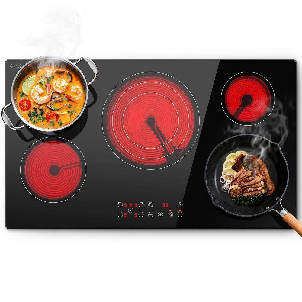 30 in. 5-Elements Ceramic Glass Surface Radiant Electric Cooktop in Black with Dual-Ring Burner price history on PriceWatchPro