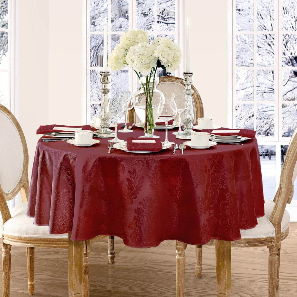 Elrene 17 in. W x 17 in. L Denley Stripe Damask Red Fabric Napkins (Set of 4)  21065RED - The Home Depot