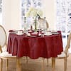 Elrene 90 In. Round Burgundy Barcelona Damask Fabric Tablecloth ...