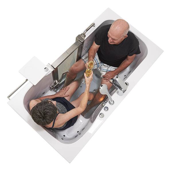 Companion 2 Seat 60 in. Walk-In Whirlpool and Air Bath Bathtub in White, Center Door, Digital Control, 2 in. Dual Drain Companion 2 Seat 60 in. Walk-In Whirlpool and Air Bath Bathtub in White, Center Door, Digital Control, 2 in. Dual Drain