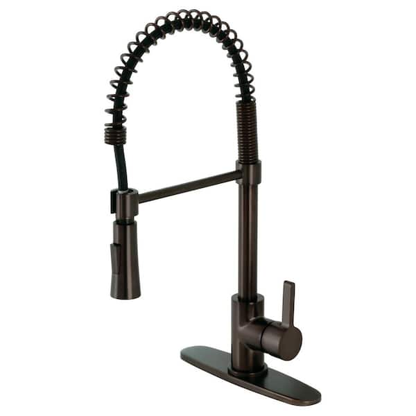 Kingston Brass Concord Oil-Rubbed Bronze 1-Handle Deck-Mount Pull-Down Handle Kitchen Faucet Kingston Brass Concord Oil-Rubbed Bronze 1-Handle Deck-Mount Pull-Down Handle Kitchen Faucet