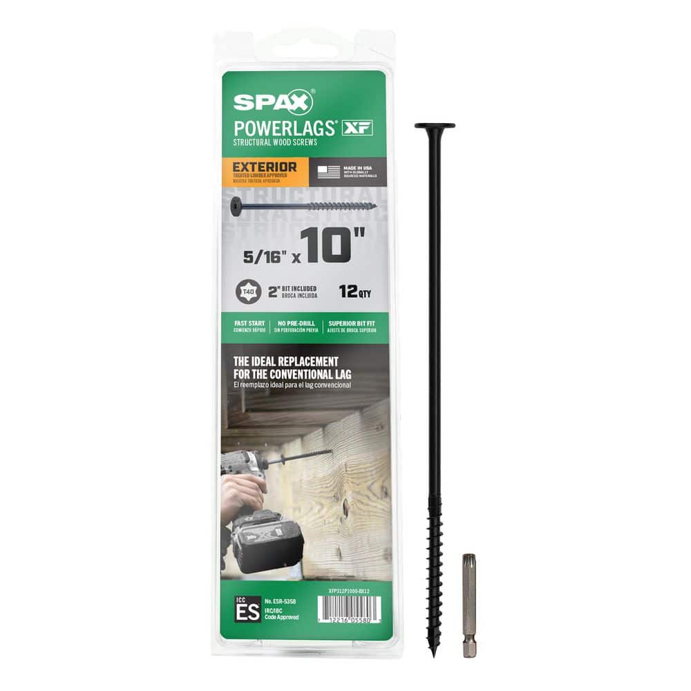 5/16 in. x 5 in. Black Powerlags Exterior 7/16 in. Hex Hex Head Structural Wood Lag Screws (50-Pieces) price history on PriceWatchPro