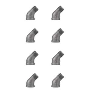 3/8 in. Black Malleable Iron 45 degree FPT x MPT Street Elbow Fitting (8-Pack)