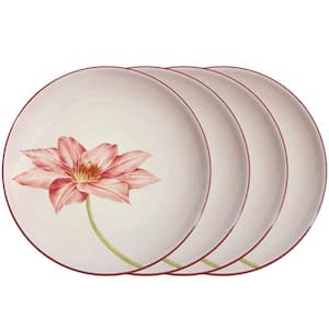 Colorwave Raspberry 8.25 in. (Cherry) Stoneware Floral Accent Plates, (Set of 4)