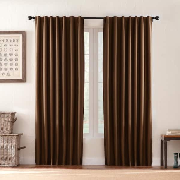 Home Decorators Collection Textured Thermal Room Darkening Window Panel in Brown - 42 in. W x 84 in. L