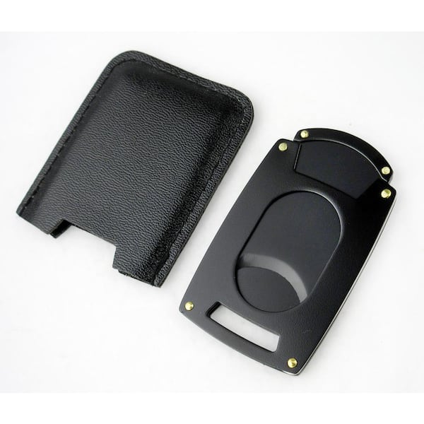 Visol Kent Matte Black Stainless Steel Thin Single Blade Cigar Cutter