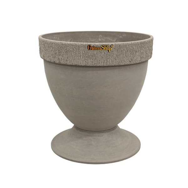 GreenShip Drizzle Urn 17.7 in. W x 18.1 in. H Pale Clay Indoor/Outdoor Resin Decorative Planter 1-Pack
