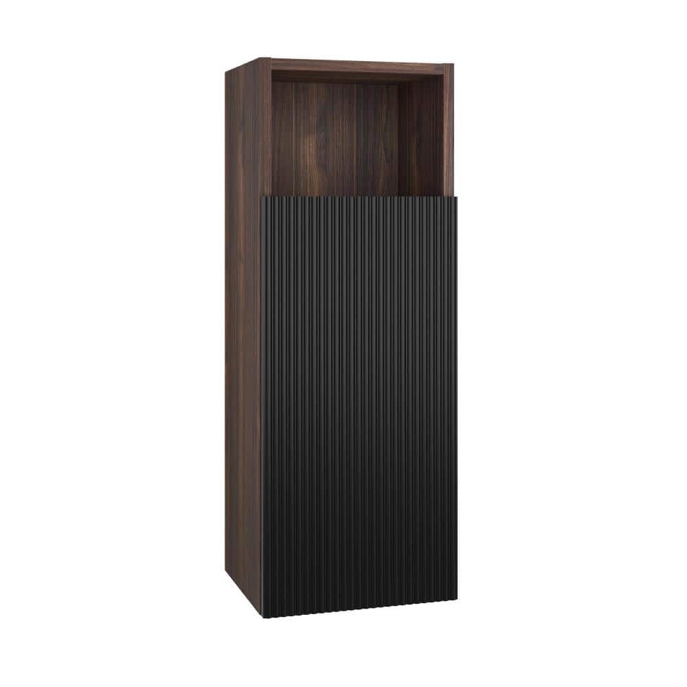 "11.82""W x 11.82""D x 31.52""H Eco-Friendly Wooden Bathroom Wall Cabinet with Doors and Shelves, Black/Dark Walnut" price history on PriceWatchPro