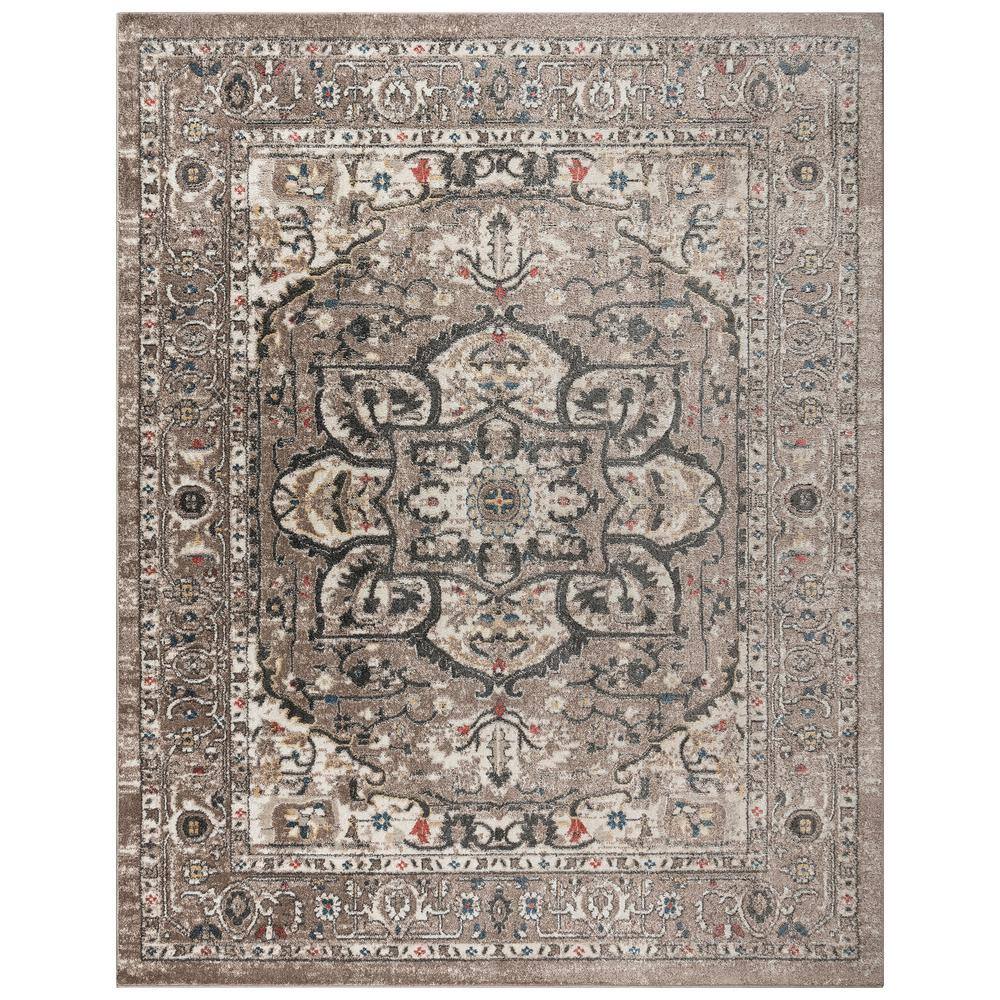 Heirloom Beige and Brown Tufted Polypropylene Area Rug