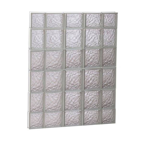 Clearly Secure 34.75 in. x 42.5 in. x 3.125 in. Frameless Ice Pattern Non-Vented Glass Block Window