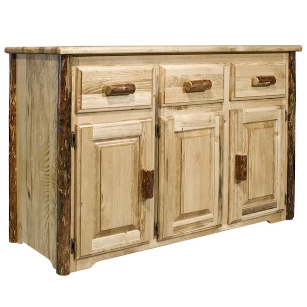 Rustic Wood Credenza, Pine Wood Credenza, Wood Buffet