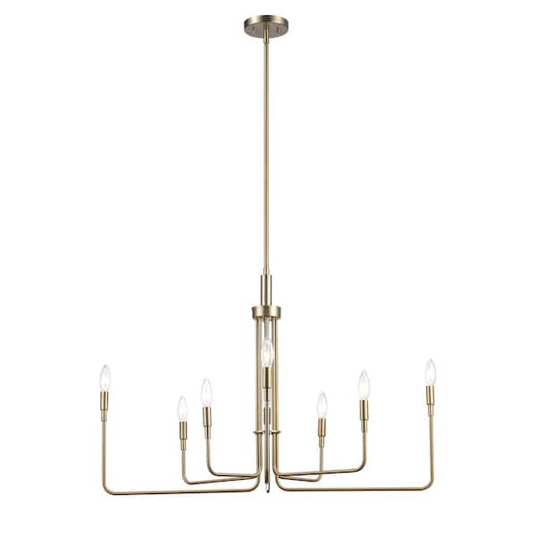 Charlotte 8-Light Antique Gold Candle Chandelier Light Fixture