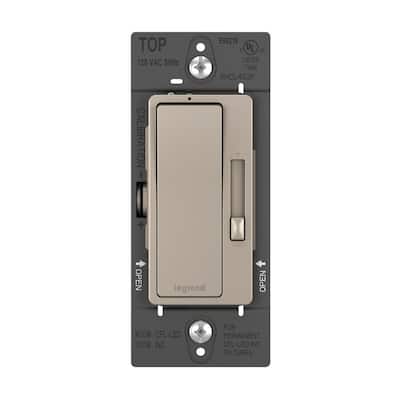 Radiant 450w Rocker Dimmer For LED/Cfl/Halogen/Incandescent Bulbs, 3-Way/1-Pole, Nickel