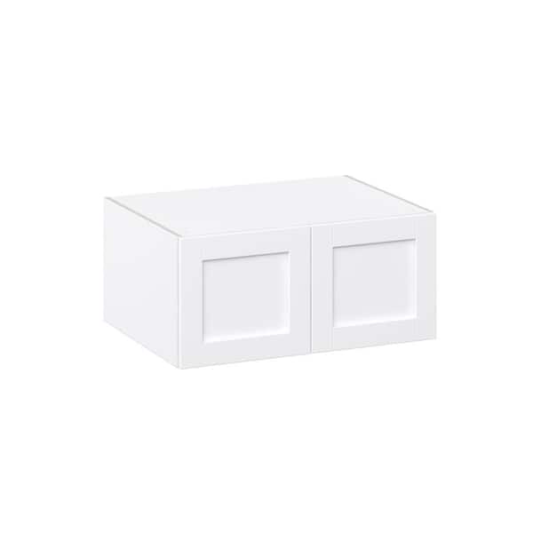 J COLLECTION Milton 33 in. W x 24 in. D x 15 in. H Assembled Shaker Wall Bridge Kitchen Cabinet in Bright White