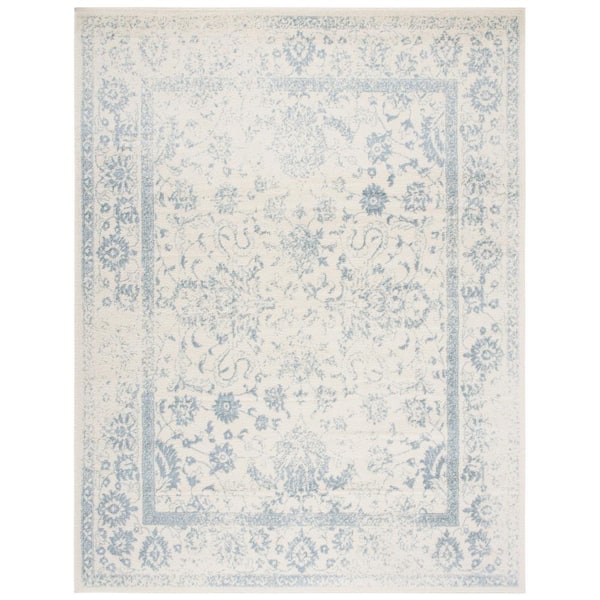 SAFAVIEH ADirondack Ivory/Slate 11 ft. x 15 ft. Border Distressed Area Rug