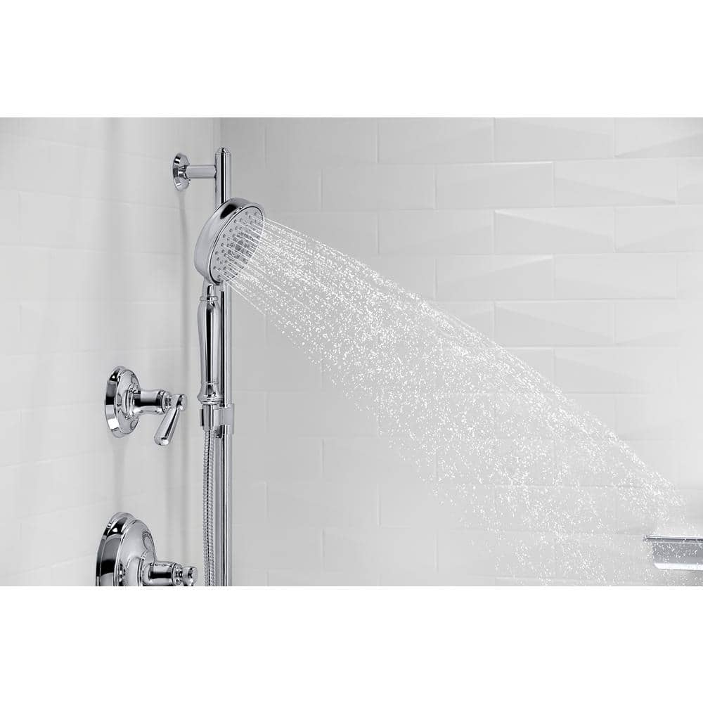 Polished Chrome Multifunction Handheld Shower Head with Pulse Spray
