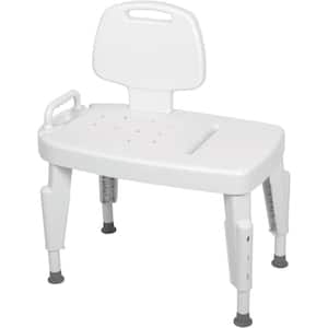 Tool-Free Universal Transfer Bench for Bathtubs and Showers, 350 lbs. Weight Capacity
