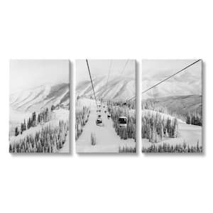 Snow Ski Mountain Gondola Ride Adventure by Danita Delimont 3-Piece Unframed Print Nature Wall Art 16 in. x 24 in.