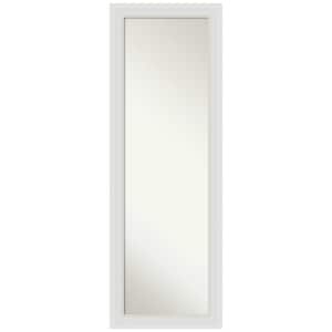 Large Rectangle Satin Natural White Hooks Casual Mirror (52 in. H x 18 in. W)