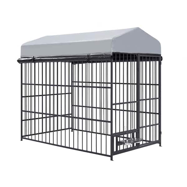 maocao hoom Large Outdoor Dog Kennel with Roof Cover(6.6 ft. L x 3.9 ft. W x 5.9 ft.H)