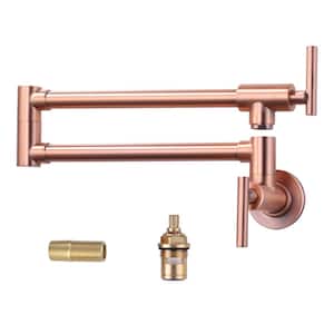 Folding Wall Mounted Pot Filler Faucet in Copper
